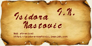 Isidora Nastović vizit kartica